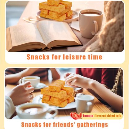 Dried tofu , tomato flavored dried tofu,（6.34oz/180g）sweet and sour, delicious bean flavor, non fried, non greasy, soft, pliable and chewy, casual snacks, office snacks