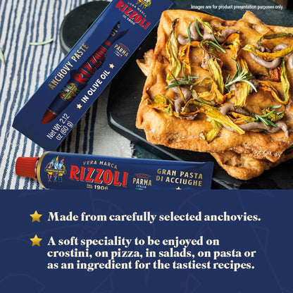 MANGIAR BENE RIZZOLI – Anchovies Paste in Olive Oil – 60 Gr. Tube (100% Italian)