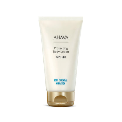 AHAVA Protecting Body Lotion SPF30 - Ideal body lotion for sun exposure, lightweight, saturated & providing Broad Spectrum high UVAB protection, Anti-Aging (antioxidant), with Osmoter, 5.1 Fl.Oz