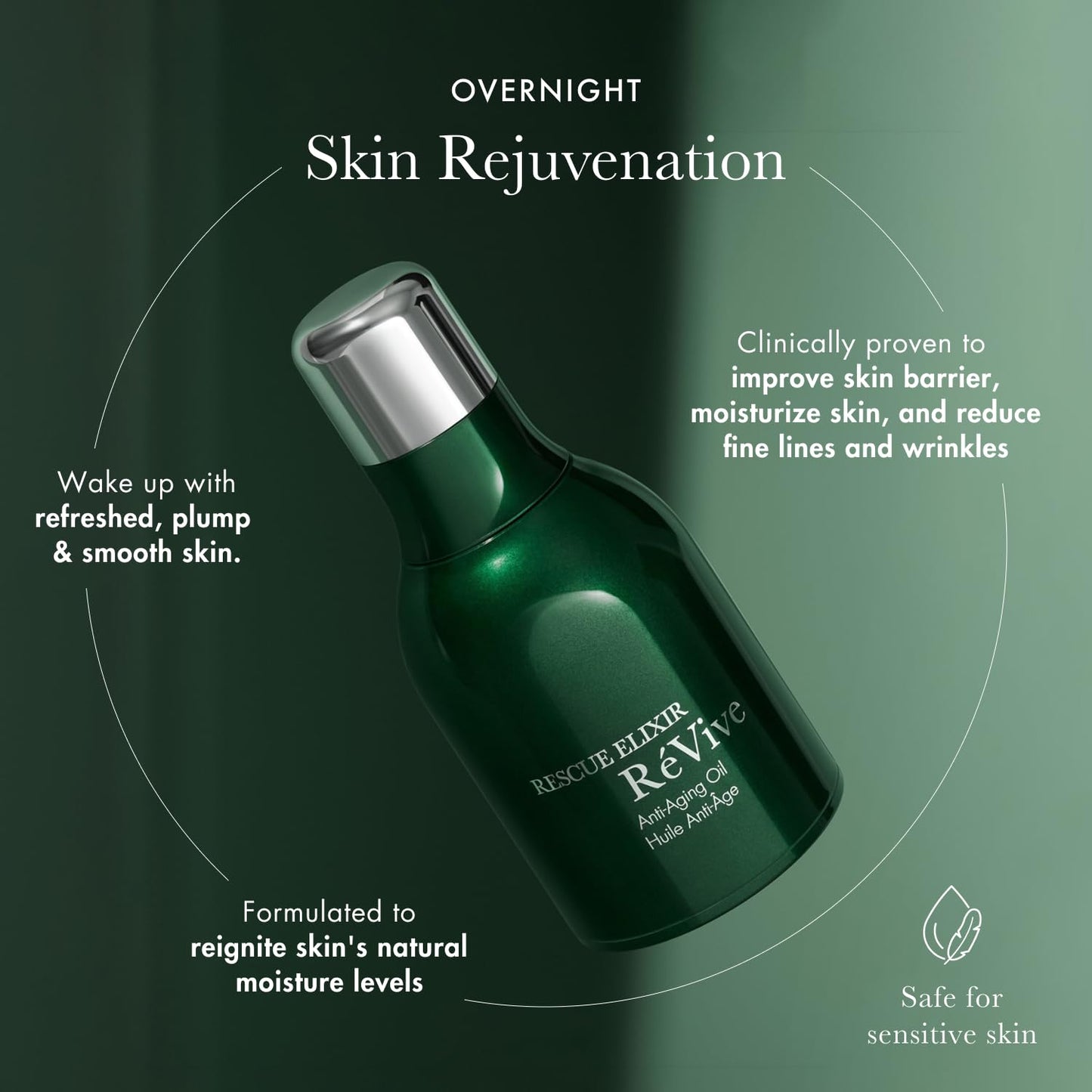 RéVive Anti Aging Face Oil - Rescue Elixir Overnight Face Oil Moisturizer - Helps Improve Skin Barrier & Reduces Fine Lines - Plumps & Smooths Skin with Murumuru Butter & Bio-Renewal Peptides (30 ml)