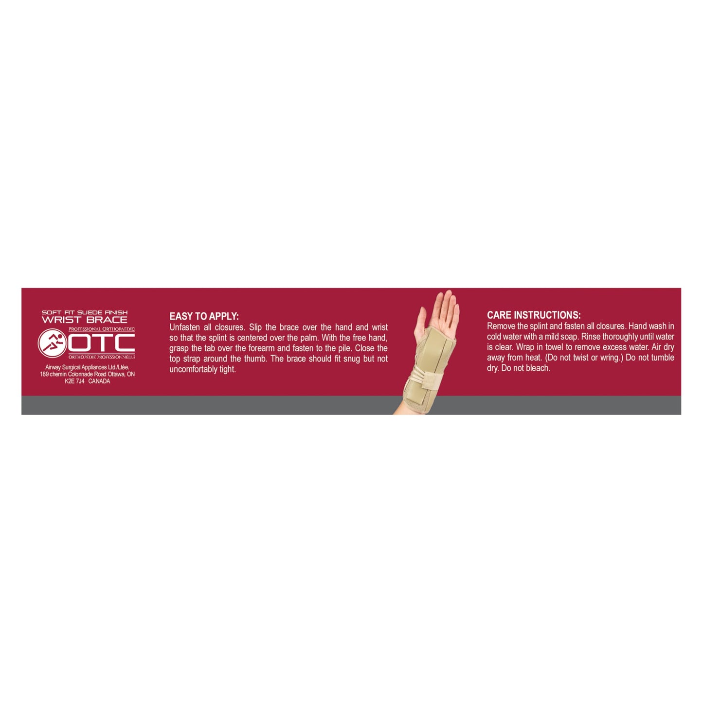 OTC Wrist Brace, Soft-Fit Lace Closure Hand Wrist Splint, Postoperative Care, Medium (Left Hand)