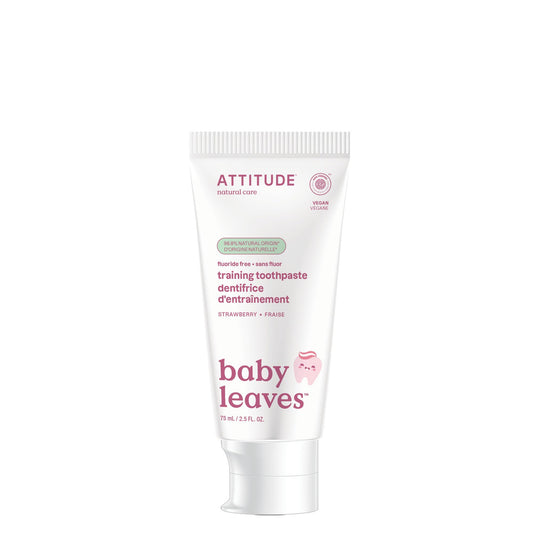 Attitude Baby and Child Fluoride-Free Training Toothpaste, Naturally Derived Ingredients, Vegan, EWG Verified, Strawberry, 2.6 Oz