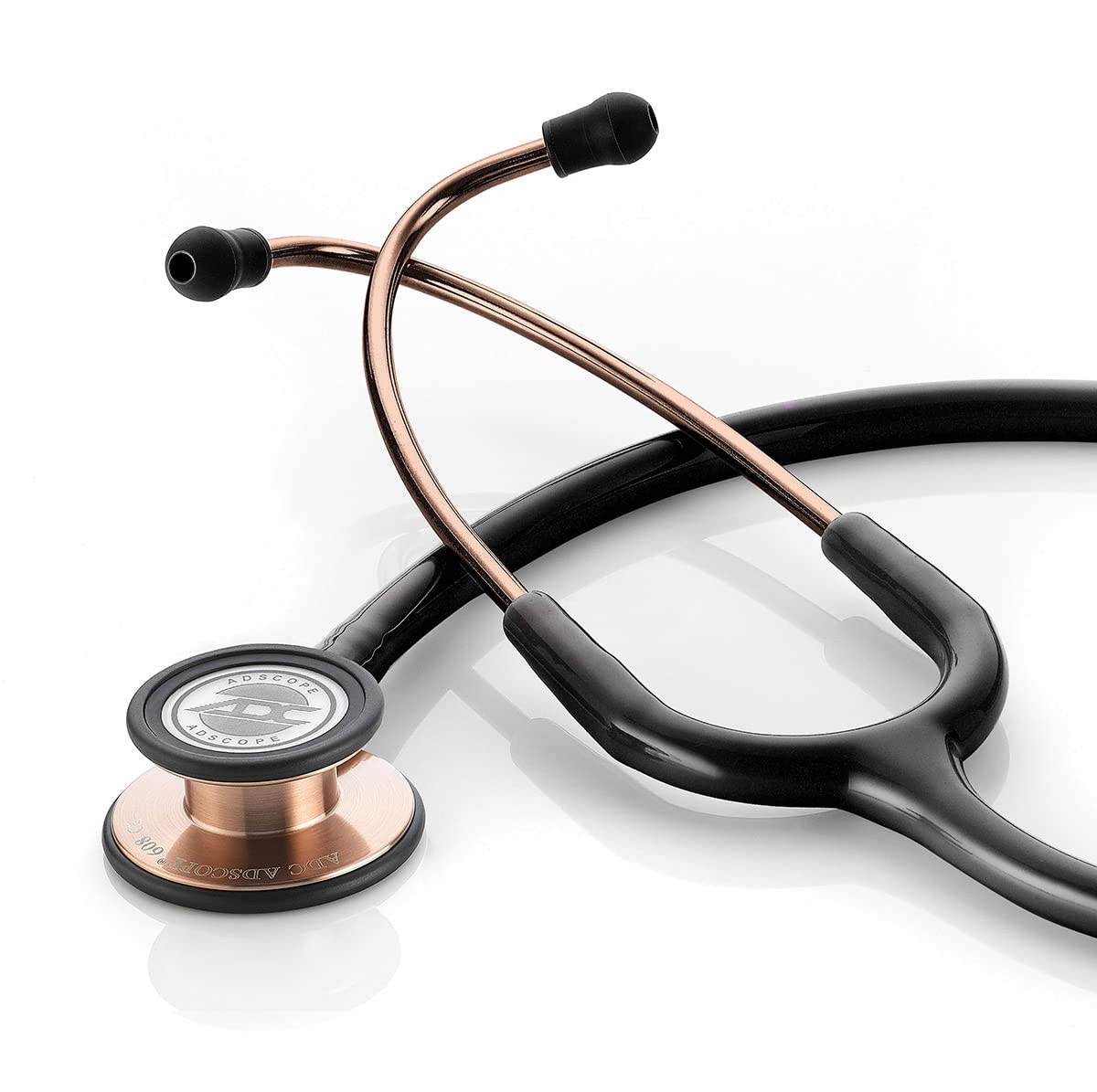 ADC Adscope 608 Convertible Clinician Stethoscope with Tunable AFD Technology, Adult Diaphragm and Adult Bell or Pediatric Diaphragm, 31 inch Length, Copper with Black Tubing