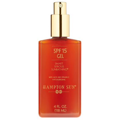 Hampton Sun SPF 15 Classic Sun Gel Ultra-Hydrating Luxury Sunscreen Gel Anti-Aging Antioxidant Blend of Jojoba Oil, Vitamin E + Aloe Vera Silky, Lightweight Finish Broad Spectrum UVA/UVB