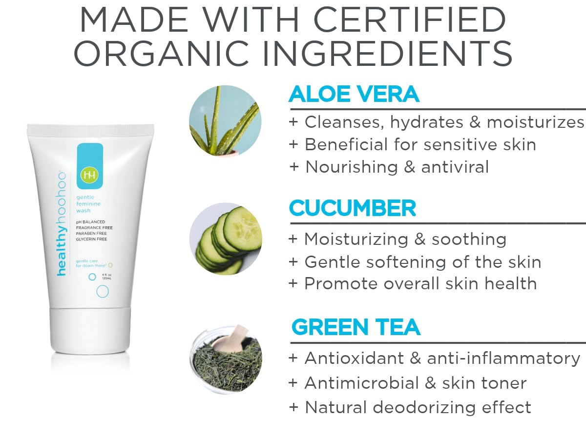Gentle Feminine Wash for Women, pH Balanced Vulva Cleanser for Sensitive Skin, Plant Based Natural Hygiene, Unscented Vaginal Soap, Paraben and Glycerin Free (4 fl oz)