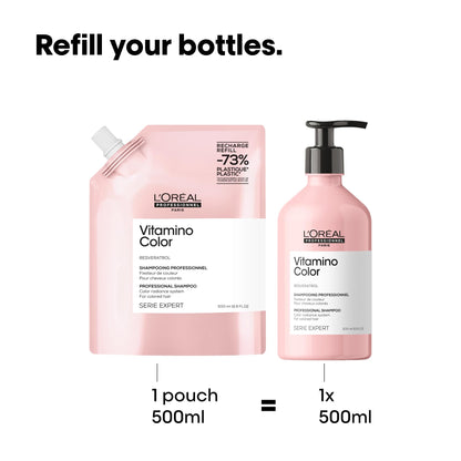 L'Oreal Professionnel Paris Vitamino Color Shampoo - Protects & Preserves Hair Color, Prevents Damage, Adds Vibrancy & Enhances Shine