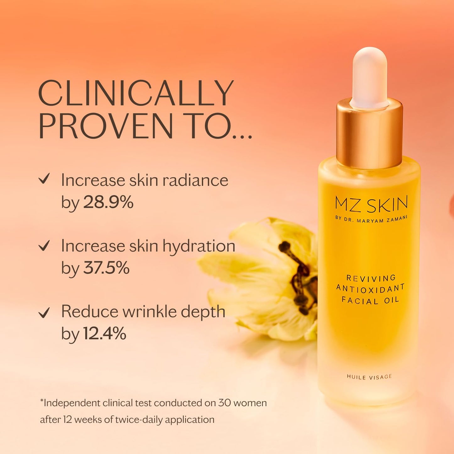 MZ SKIN Reviving Antioxidant Facial Oil 1.01 fl oz | Omega-Rich Seed Oils, Mastic Tree & Phytocannabinoid Complex | Nourishes, Firms & Calms