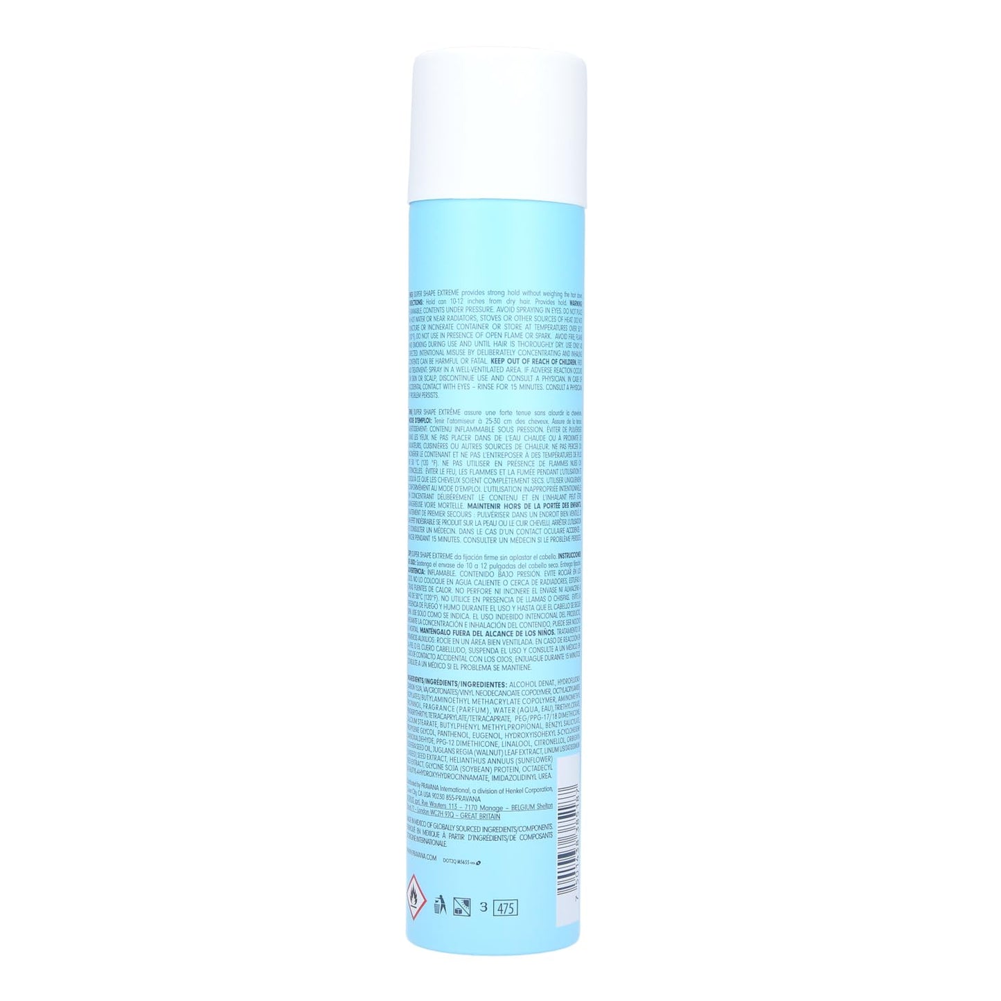 Pravana Super Shape/Extreme Hair Spray | Styling Mist For Medium or Strong Hold | Adds Tremendous Body | Defends Against Humidity | Vegan & Cruelty Free | Paraben & Sulfate Free