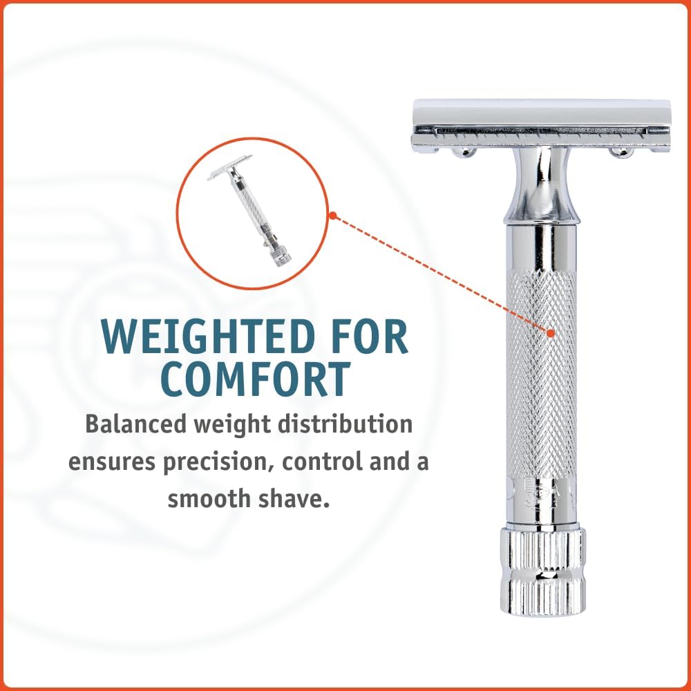 Merkur Mk34c Double Edge Razor with Heavy Duty Short Handle