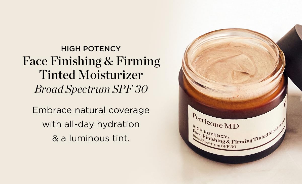 Perricone MD High Potency Classics Face Finishing & Firming Tinted Moisturizer for Face - Mineral Sunscreen with SPF 30 - Lightweight, Fast-Absorbing, Oil-Free - Minimizes Wrinkles - Vegan - 2 fl oz