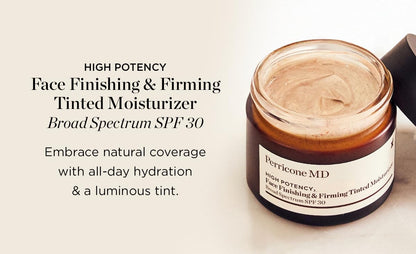 Perricone MD High Potency Classics Face Finishing & Firming Tinted Moisturizer for Face - Mineral Sunscreen with SPF 30 - Lightweight, Fast-Absorbing, Oil-Free - Minimizes Wrinkles - Vegan - 2 fl oz