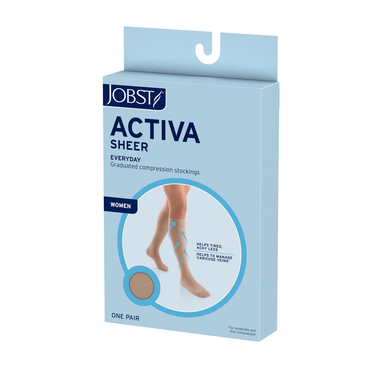 JOBST ACTIVA Sheer 8-15 mmHg Compression Socks Knee High Closed Toe