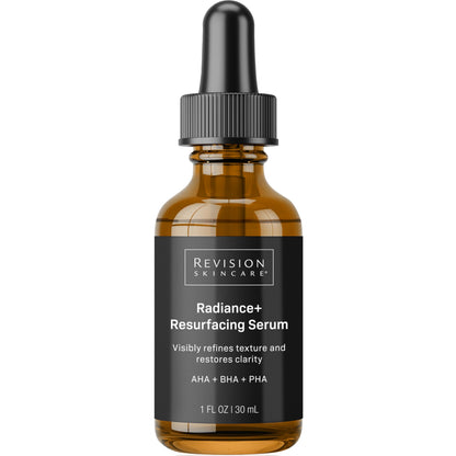 Revison Skincare Radiance+ Resurfacing Serum, Overnight AHA+BHA+PHA Exfoliating Serum with Glycolic Acid & Salicylic Acid | Smooths Uneven Texture, Clears Pores & Brightens Dull Skin