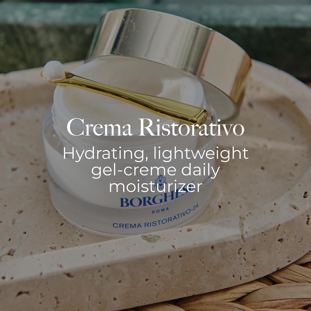 Borghese Crema Ristorativo-24 Moisturizer - Hydrating Face Moisturizer for Fine Lines & Wrinkles with Seaweed Extract & Vitamin E, Normal to Dry Skin