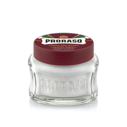 Proraso Pre Shave Conditioning Cream - Sandalwood Oil & Shea Butter - Moisturizing & Nourishing for Coarse or Hard Beards - Premium Italian Pre Shave Cream - 3.6oz
