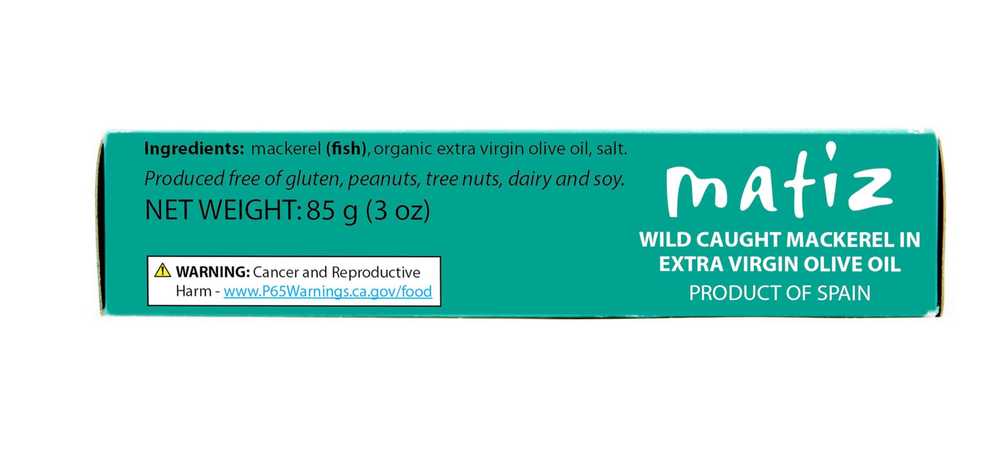 Matiz Mackerel in Extra Virgin Olive Oil | 3 Ounces | Spanish Natural Artisan Wild Caught Fish (12 Pack)