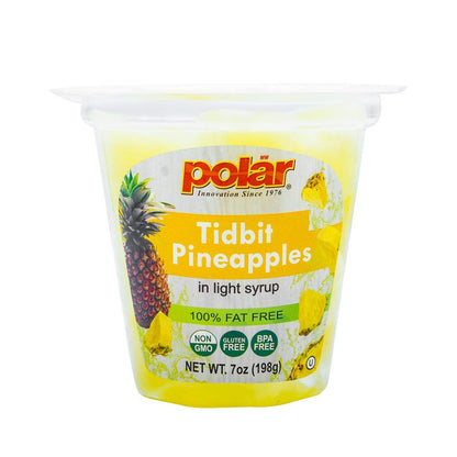 MW Polar Snack Cup, Pineapple Tidbits in Light Syrup, 7 Ounce (Pack of 12)