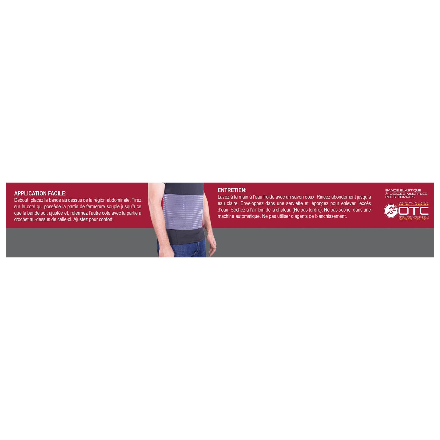OTC Abdominal Binder for Men, Ribbed Elastic Compression, Select Series