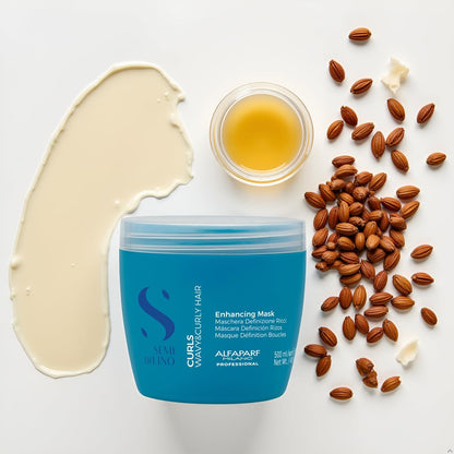 Alfaparf Milano Semi Di Lino Curls Enhancing Mask for Wavy and Curly Hair - Hydrates and Nourishes - Reduces Frizz - Protects Against Humidity - Vegan-Friendly Formula
