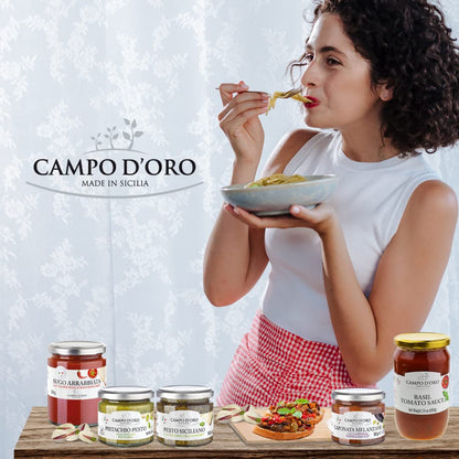 CAMPO D'ORO - Sun-Dried Tomatoes in extra virgin olive oil, (6.35 oz -180 g), Non-GMO, Product of Italy