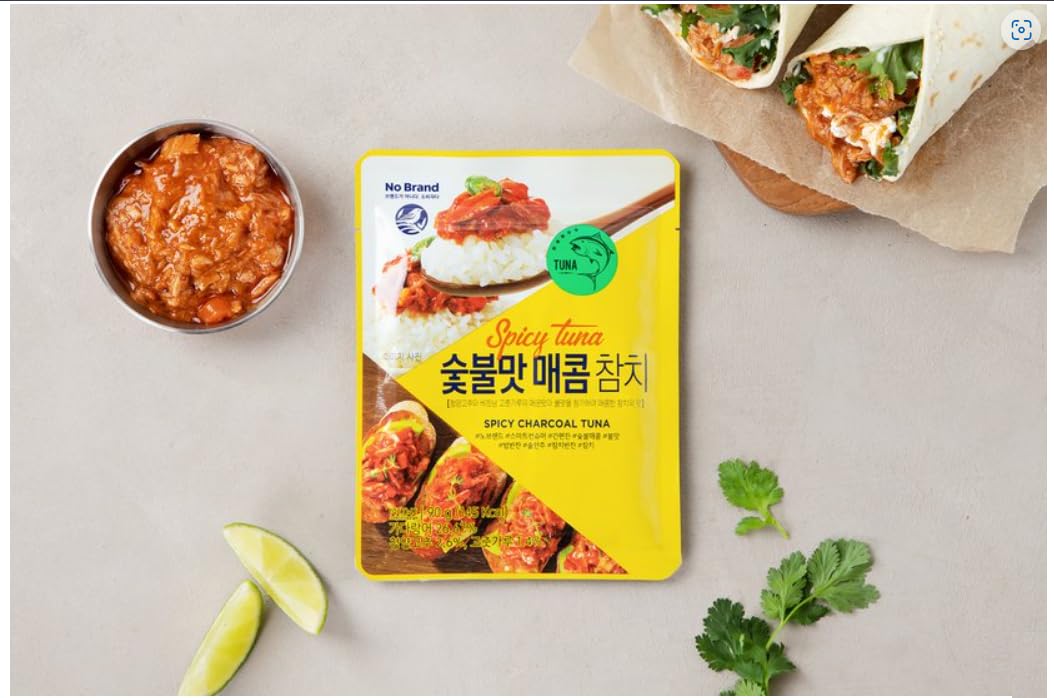 LENITH Spicy Seasoned Charcoal Tuna Chilli Tuna Pouch Protein Every Pouch/Product of Korea Pack of 1