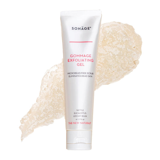Sonage Gommage Exfoliating Gel | Gentle Face Scrub For All Skin Types | Non-Abrasive Dead Skin Cell Exfoliation