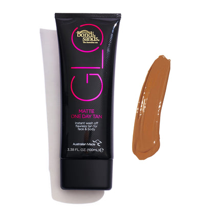 Bondi Sands GLO Matte One Day Tan | Instantly Provides a Flawless Bronze Finish for Face & Body | Transfer and Water Resistant | 100 ml/3.38 Oz