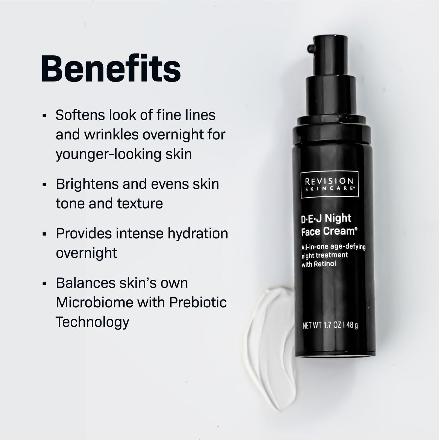 Revision Skincare D·E·J Night Face Cream®, Anti Aging Moisturizer, Antioxidant Rich with Retinol and Bakuchiol