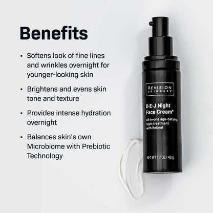 Revision Skincare D·E·J Night Face Cream®, Anti Aging Moisturizer, Antioxidant Rich with Retinol and Bakuchiol