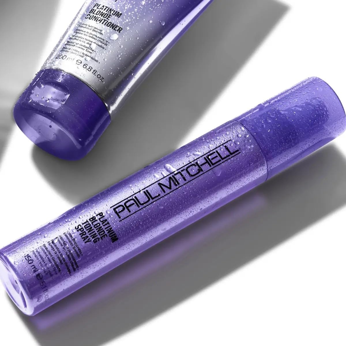 Paul Mitchell Platinum Blonde Purple Toning Spray, Cools Brassiness, Eliminates Warmth, For Color-Treated Hair + Naturally Light Hair Colors, 5.1 fl oz
