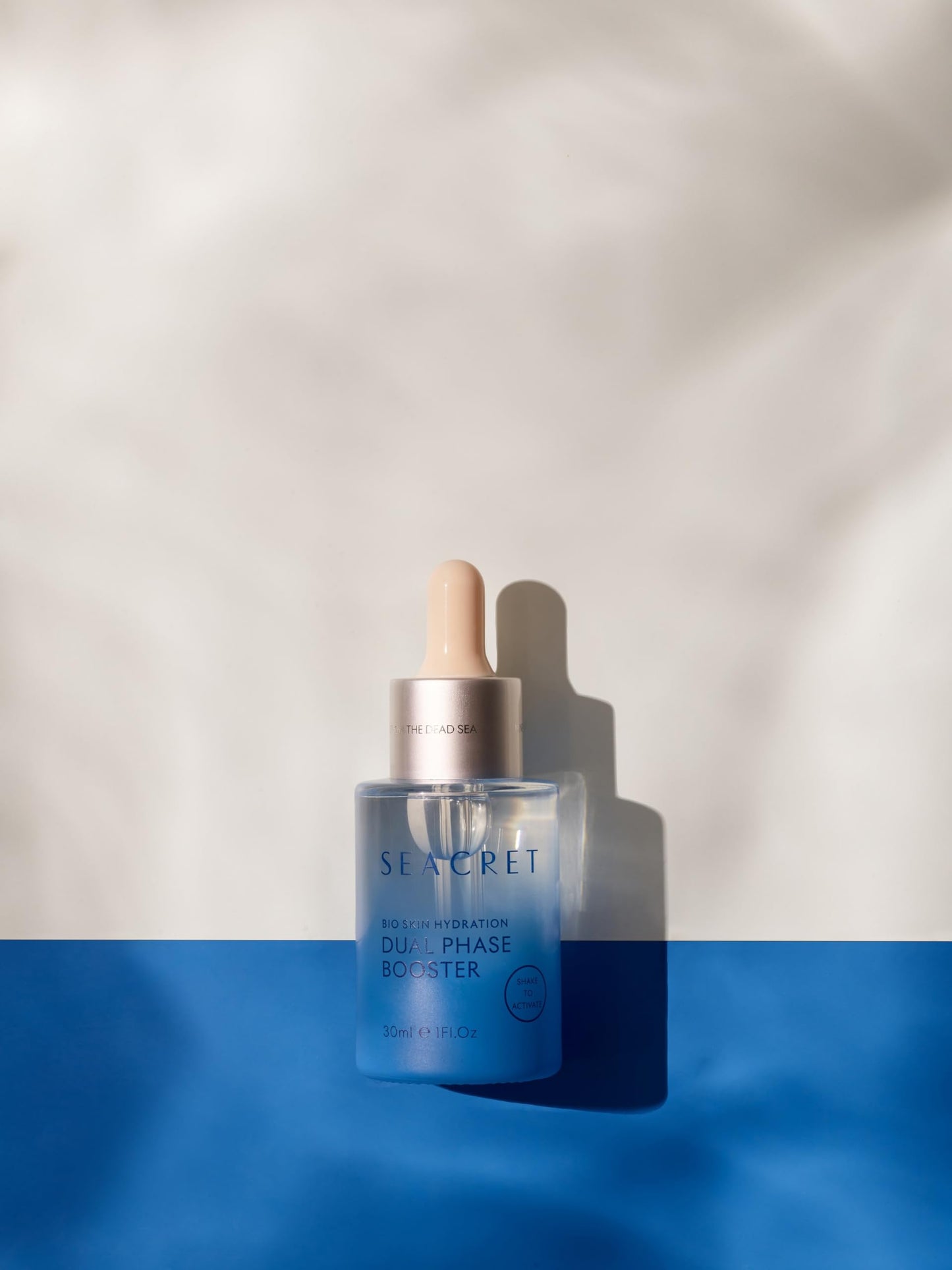 SEACRET Minerals Bio Skin Hydration Dual Phase Booster Facial Serum, Dead Sea Minerals, Jojoba, Argan, and Almond oils Deeply Hydrate, Daily Use, 1 Fl Oz / 30 ml