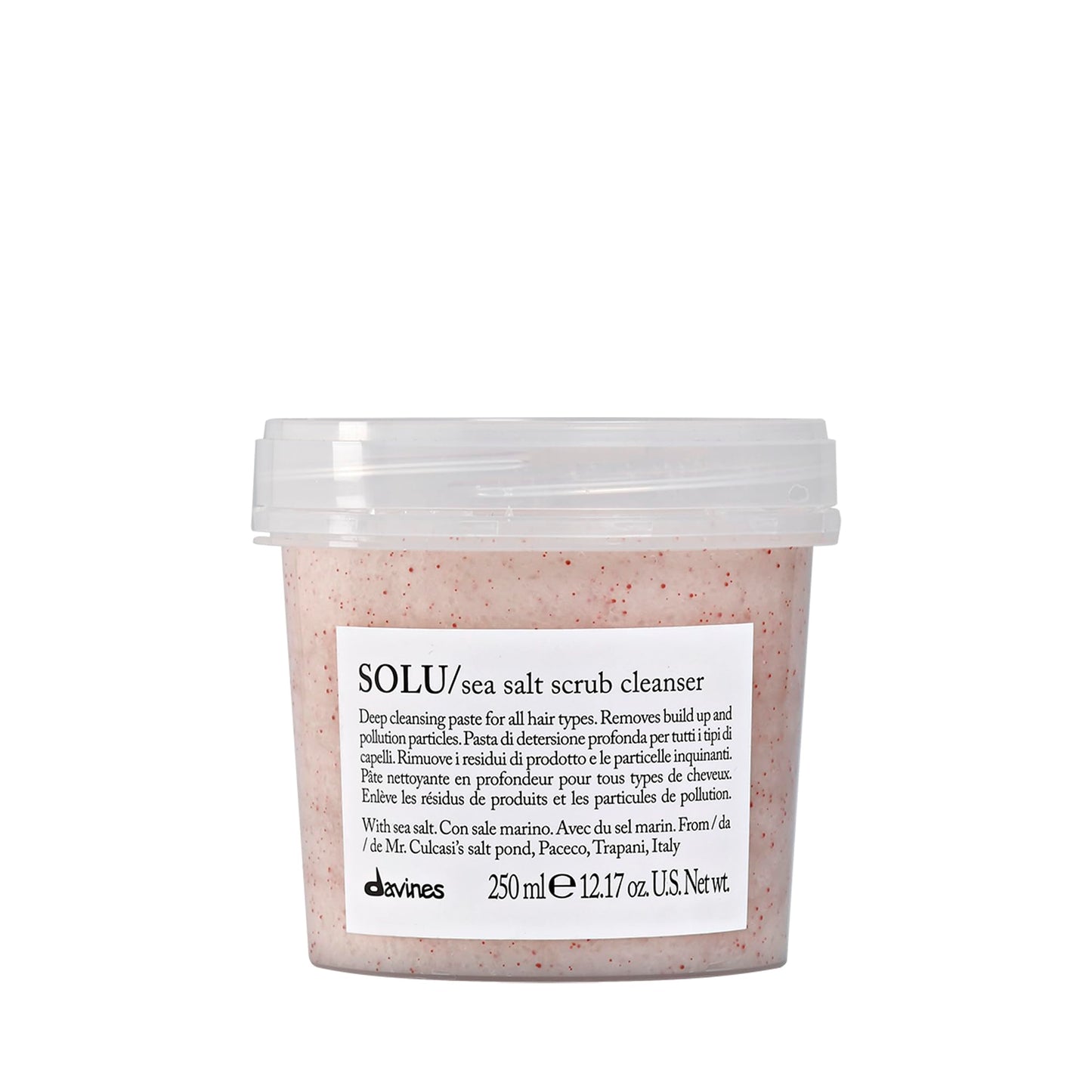 Davines SOLU Sea Salt Scrub Cleanser | Refresh and Clarify Hair and Scalp | Remove Residue And Impurities
