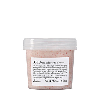 Davines SOLU Sea Salt Scrub Cleanser | Refresh and Clarify Hair and Scalp | Remove Residue And Impurities
