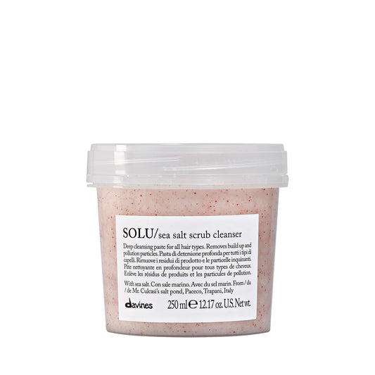 Davines SOLU Sea Salt Scrub Cleanser | Refresh and Clarify Hair and Scalp | Remove Residue And Impurities