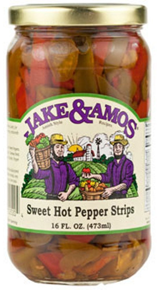 Jake & Amos Sweet & Hot Pepper Strips, (2 - 16 Oz. Jars)