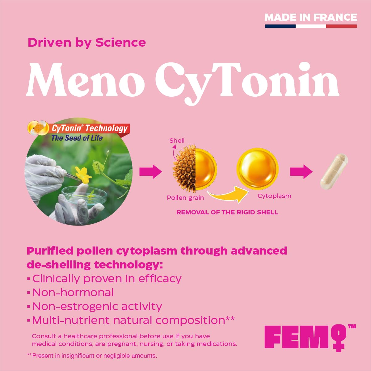 FEM Meno Menopause Supplements for Women - Non-Hormonal Menopause Relief for Hot Flashes & Night Sweats - Hormone Balance Support for Sleep, Mood & Energy - 30 Capsules