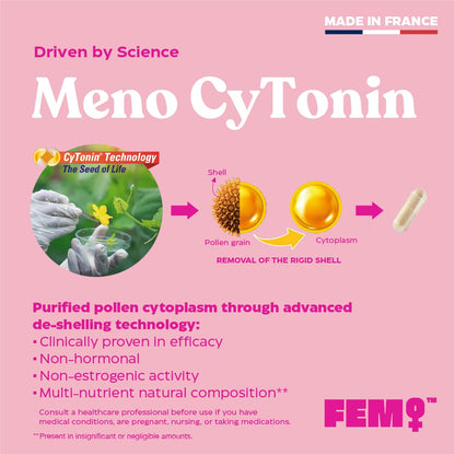 FEM Meno Menopause Supplements for Women - Non-Hormonal Menopause Relief for Hot Flashes & Night Sweats - Hormone Balance Support for Sleep, Mood & Energy - 30 Capsules