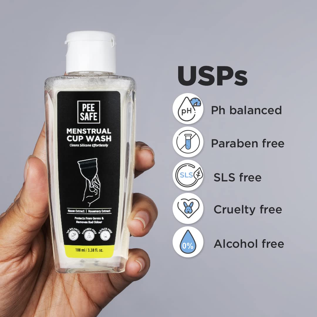 Pee Safe Menstrual Cup Wash 100ml | Orange Fragrance | Maintains Cup Hygiene…
