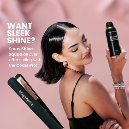 The Beachwaver Co. Shine Squad Shine Spray - Full Size (6 Oz) | Lightweight, Glossy Finishing Spray for Hair w/HiX Vegan Bond Multipliers | Post-Styling Mist - Smooth Finish & No Frizz
