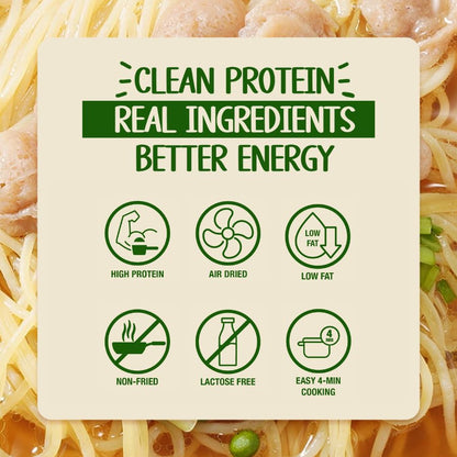 Rec Rec Protein Instant Ramen (3.56 oz Pack of 8) | Air-Dried Healthy Ramen Noodles with Cricket Protein 12.5g | Better Texture and Taste | Non-Fried, No Artificial Flavors Noodles | Variety 8-Pack: Truffle Cream, Green Peppercorn, Miso & Spicy Tantanmen
