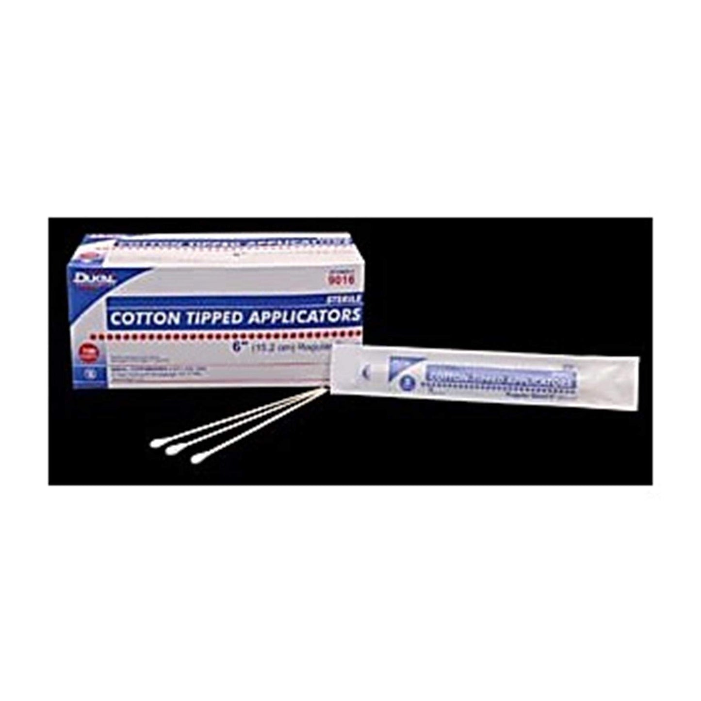 Dukal DUK 9026 Cotton Tipped Applicator, Plastic Shaft, Cotton-Tipped, Sterile, 6" Length (Pack of 200)