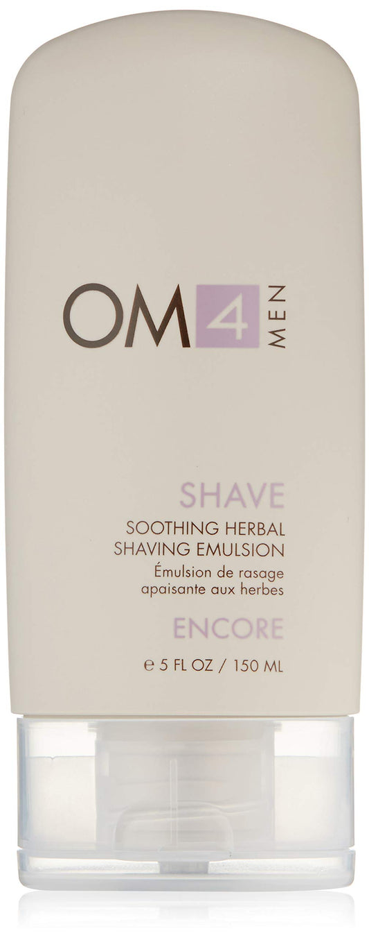 Organic Male OM4 Shave: Soothing Herbal Shaving Emulsion - Mens Grooming Preshave Oil, Shave Cream, Hydrating Mask all-in-one