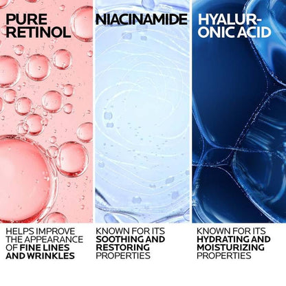 La Roche-Posay Pure Retinol Face Serum with Vitamin B3, Anti Aging Face Serum for Lines, Wrinkles & Premature Sun Damage to Resurface & Hydrate, Suitable for Sensitive Skin, 1.0 Fl. Oz