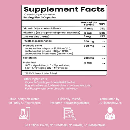Vitaliboost Soaking Wet - Probiotic for Total Vaginal Health & Increased Wetness - 90 Capsules (1 Month Supply)