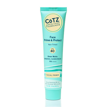 COTZ Face Prime & Protect Non-Tinted Mineral Sunscreen and Facial Primer Broad Spectrum SPF 40; PA++++ 1.5 oz / 42.5 g.