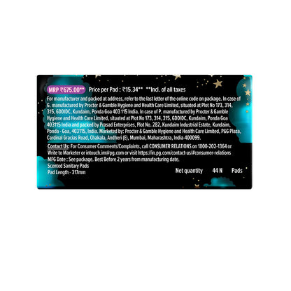 Whisper Ultra Night Sanitary Pads for Women, XL+ 44 Napkins