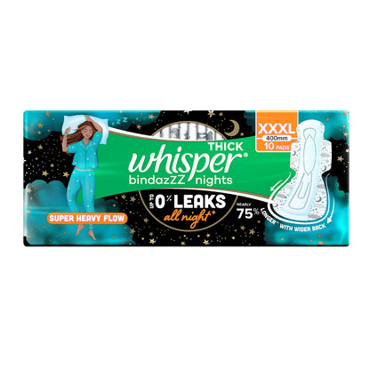 Whisper Ultra Nights Sanitary Pads XXXL Wings 10 Pieces Pack