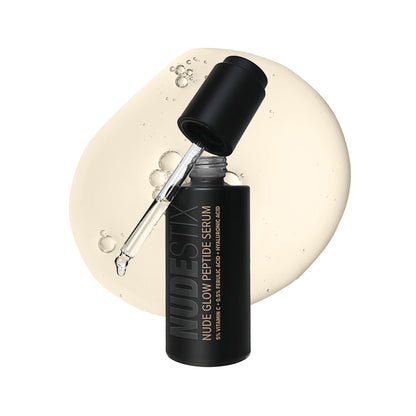 Nudestix Nude Glow Peptide Serum – Vitamin C & Multi-Peptide Brightening Serum for Glowing, Smooth Skin | Anti-Aging, Hydrating with Niacinamide, Ferulic Acid & Hyaluronic Acid