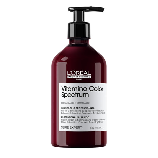 L'Oréal Professionnel Paris Vitamino Color Spectrum Shampoo - Locks In Day 1 Color Vibrancy, Ultra High Glass Shine, Nourishes & Neutralizes Unwanted Reflects, For Colored Hair