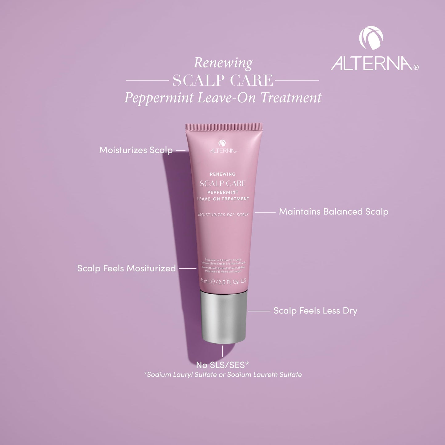 Alterna Haircare Renewing Scalp Care Peppermint Leave on Scalp and Hair Treatment, 2.5 Fl Oz Lightweight and Fast Absorbing to Moisturize and invigorate Scalp